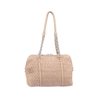 Miu Miu Shoulder Leather, Beige, Leather, Shoulder Bag