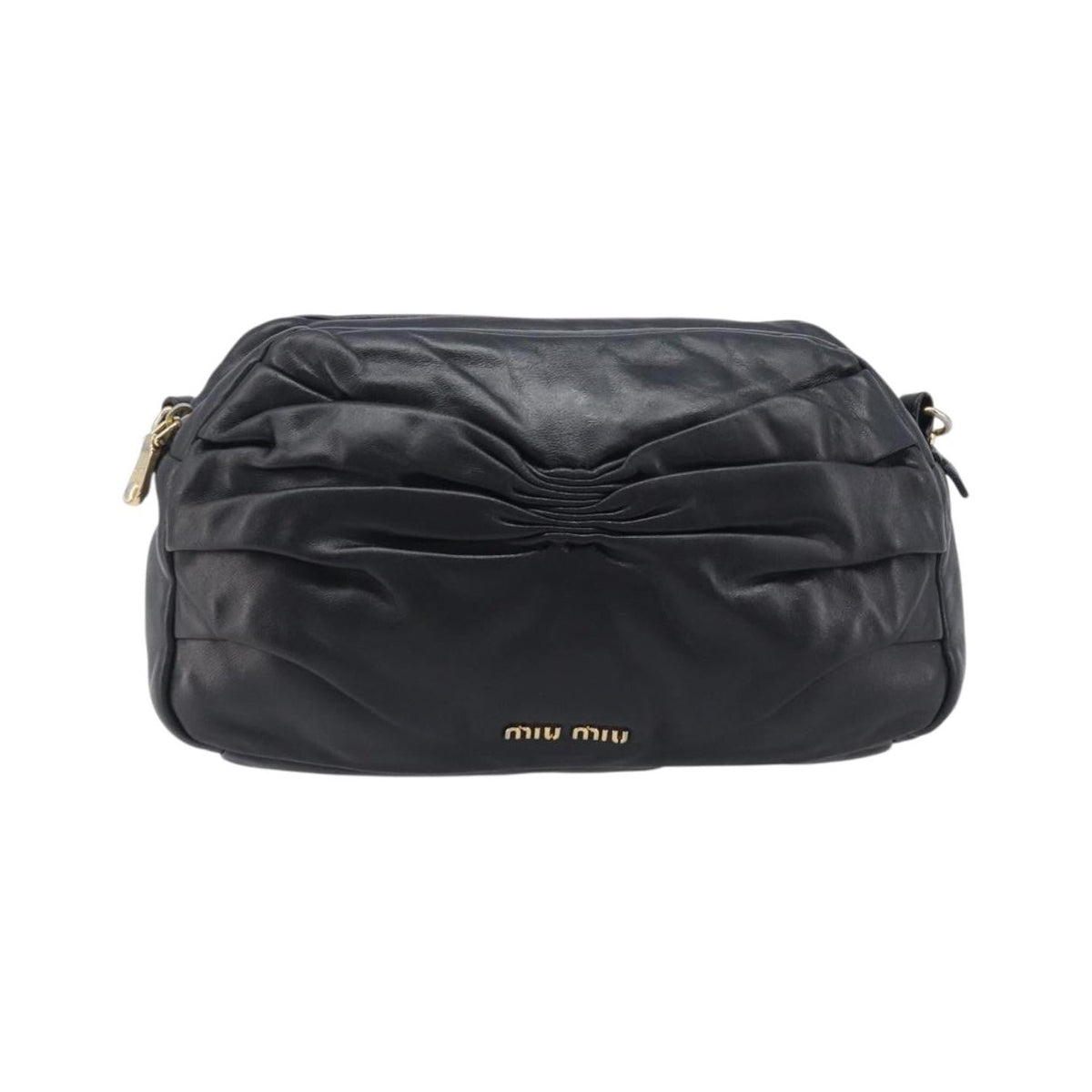 Miu Miu Shoulder Matelasse Leather, Black, Leather, Shoulder Bag