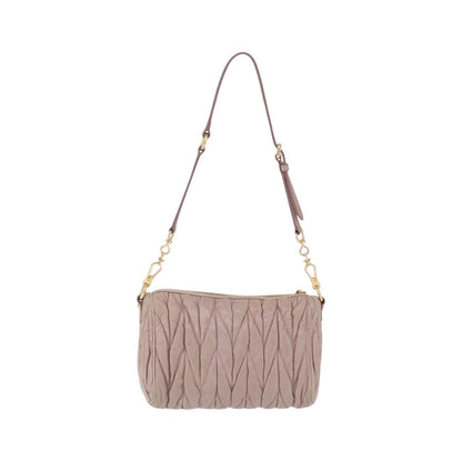 Miu Miu Shoulder Matelasse Leather, Pink, Leather, Shoulder Bag