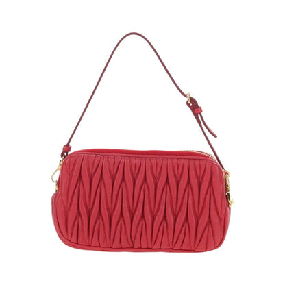 Miu Miu Tech Matelasse Leather, Red, Leather, Crossbody Bag
