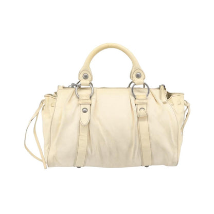 Miu Miu Vitello Lux Leather, Beige, Leather, Handbag