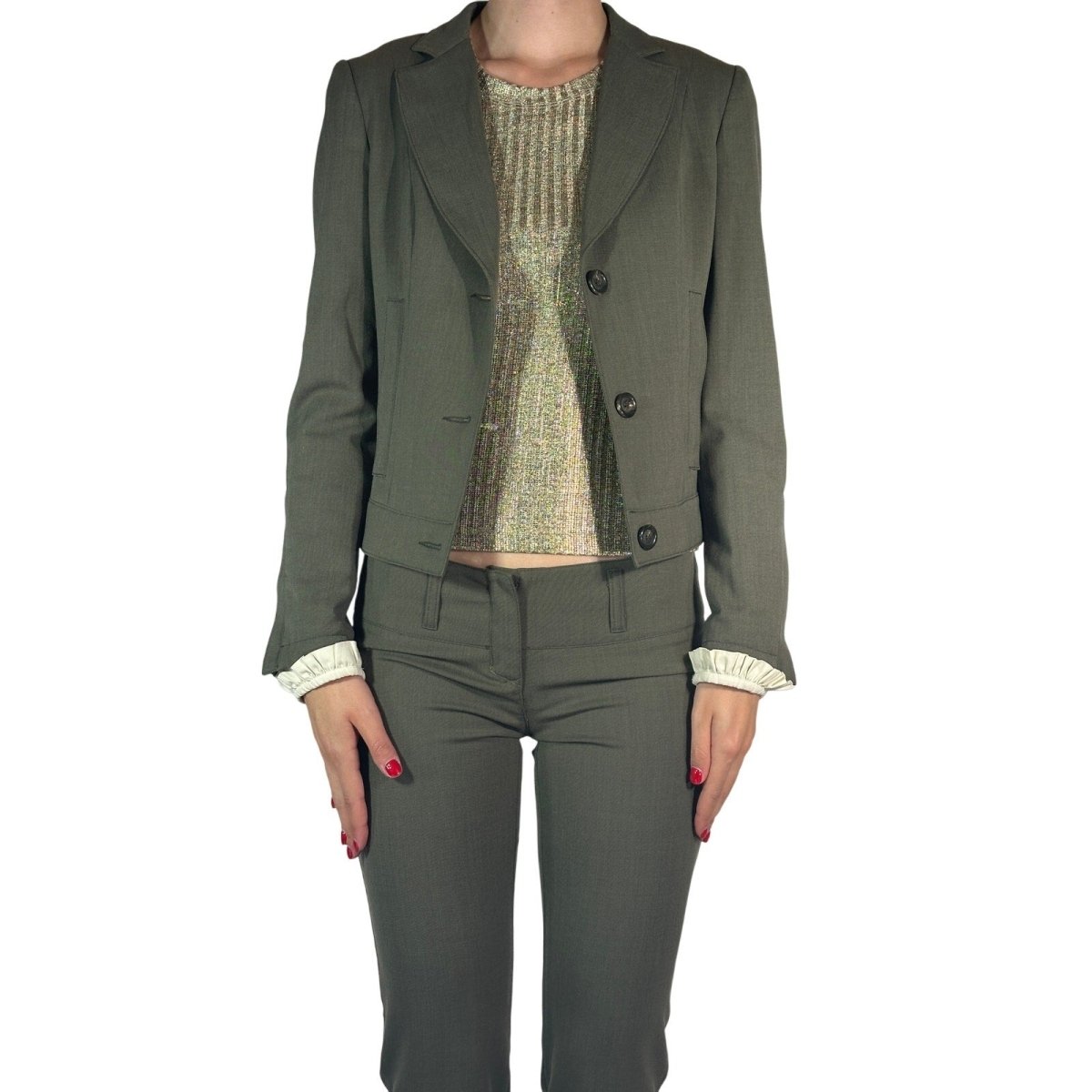 Moschino Stretch Wool 2 PC Suit Set - Brandsamsara