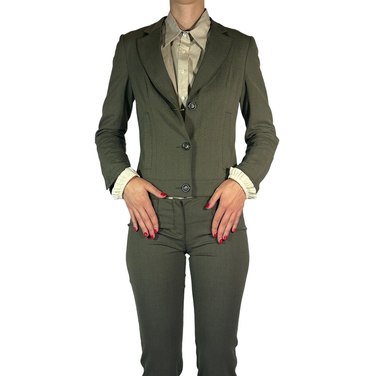 Moschino Stretch Wool 2 PC Suit Set - Brandsamsara