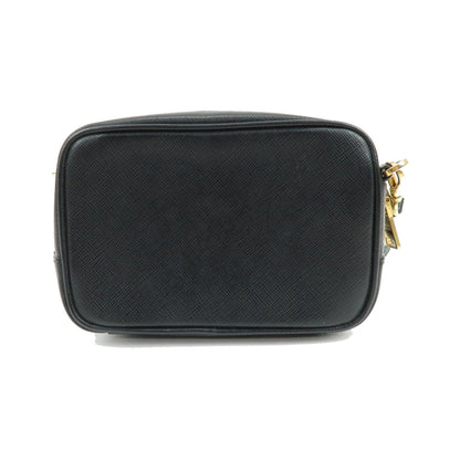 Prada Bow Camera Saffiano Leather, Black, Leather, Crossbody Bag
