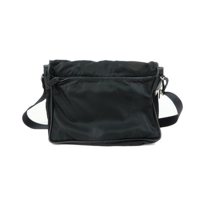 Prada Buckle Messenger Tessuto, Black, Nylon, Handbag