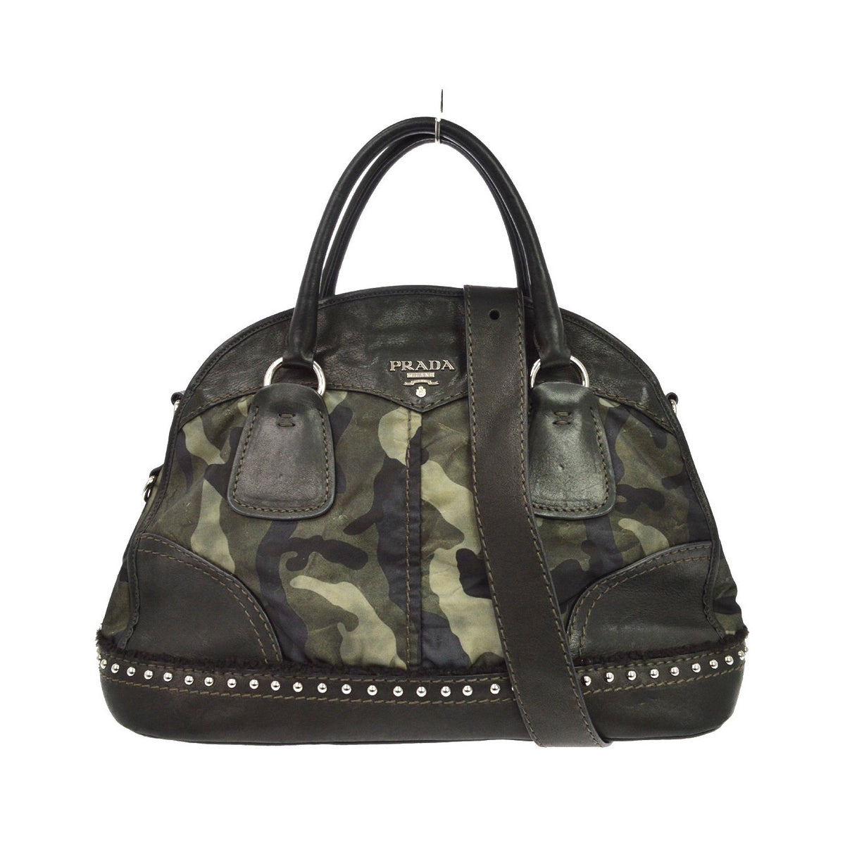 Prada Camouflage Tessuto, Green, Nylon, Tote Bag