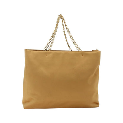 Prada Chain Satin, Gold, Satin, Shoulder Bag
