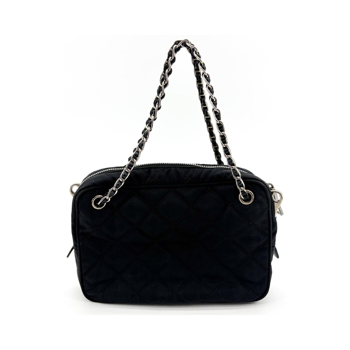 Prada Convertible Quilted Tessuto, Black, Nylon, Shoulder Bag