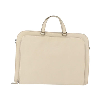 Prada Convertible Travel Saffiano Leather, Beige, Leather, Briefcase