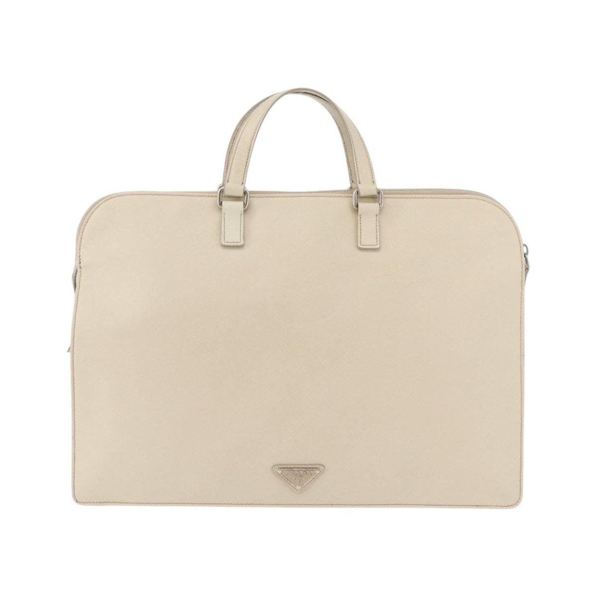 Prada Convertible Travel Saffiano Leather, Beige, Leather, Briefcase