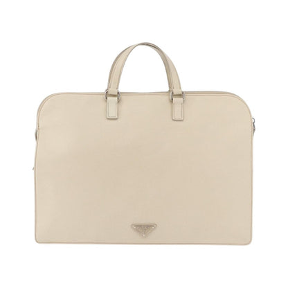 Prada Convertible Travel Saffiano Leather, Beige, Leather, Briefcase