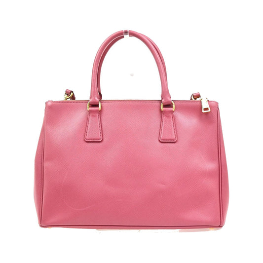 Prada Double Zip Lux Convertible Tote Saffiano Leather, Pink, Leather, Tote Bag