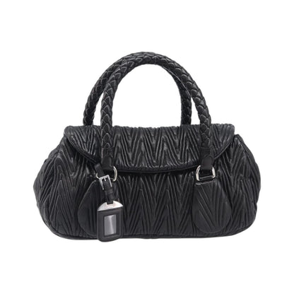 Prada Flap Chevron Nappa, Black, Leather, Shoulder Bag
