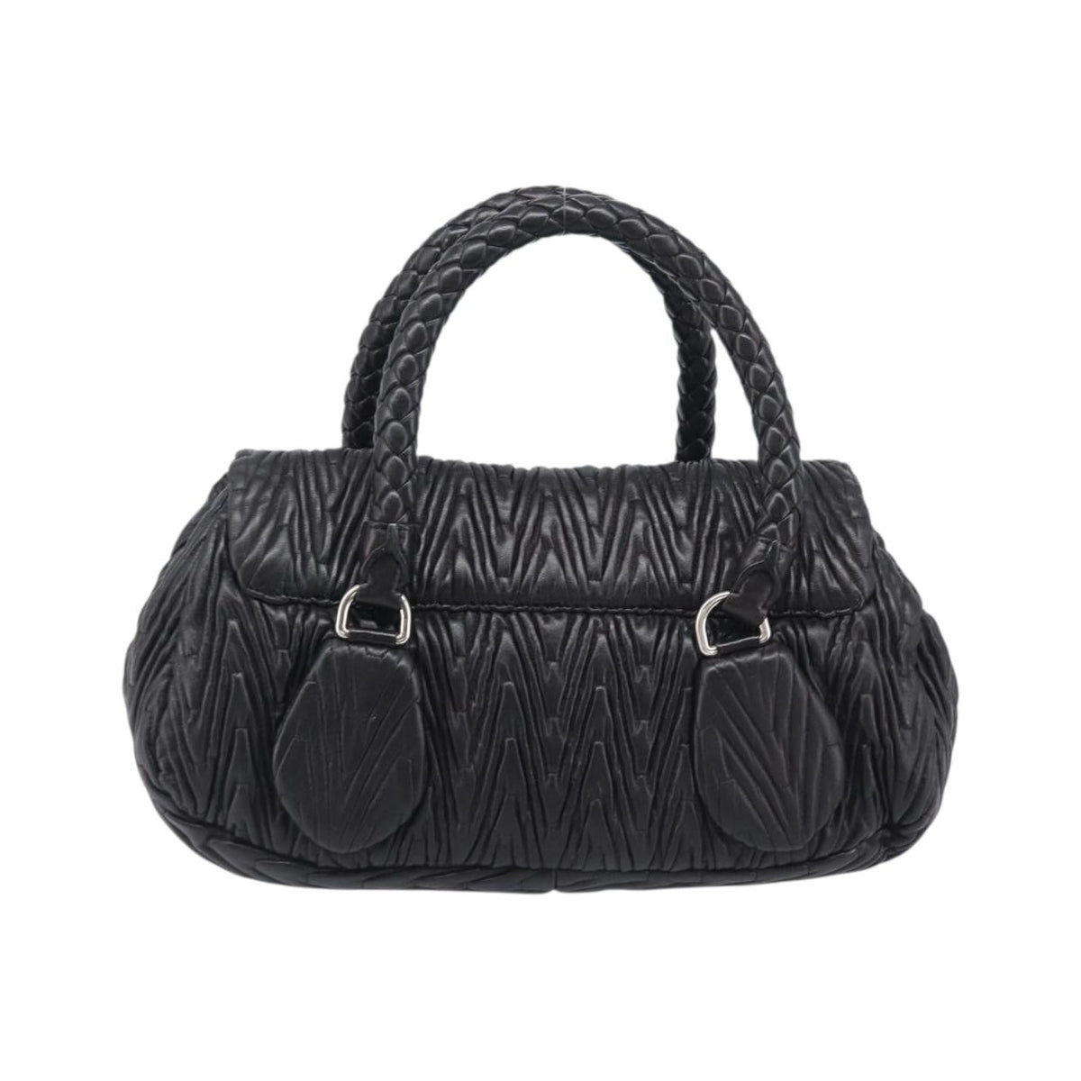 Prada Flap Chevron Nappa, Black, Leather, Shoulder Bag