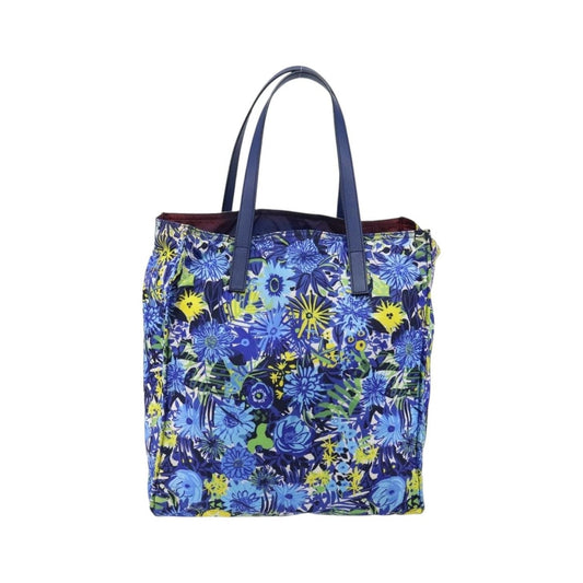 Prada Floreal Tote Printed Tessuto, Blue, Nylon, Tote Bag