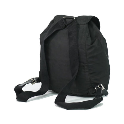 Prada Front Pocket Buckle Nylon, Black, Nylon, Backpack