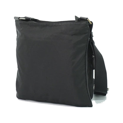 Prada Front Pocket Messenger Quilted Tessuto, Black, Nylon, Shoulder Bag