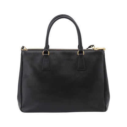 Prada Galleria Double Zip Saffiano Leather, Black, Leather, Tote Bag