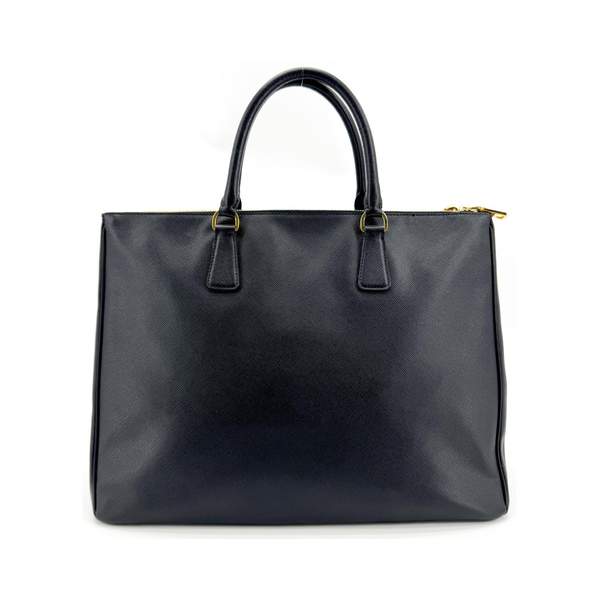 Prada Galleria Double Zip Saffiano Leather, Black, Leather, Tote Bag