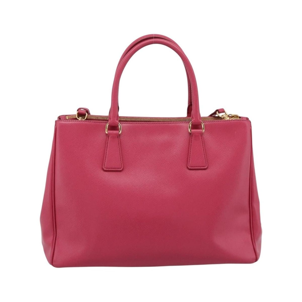 Prada Galleria Double Zip Saffiano Leather, Pink, Leather, Tote Bag