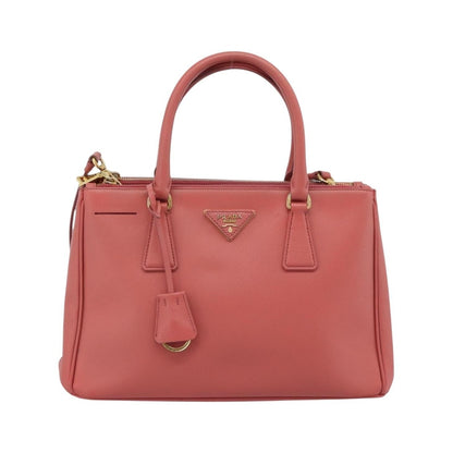 Prada Galleria Double Zip Saffiano Leather, Pink, Leather, Tote Bag
