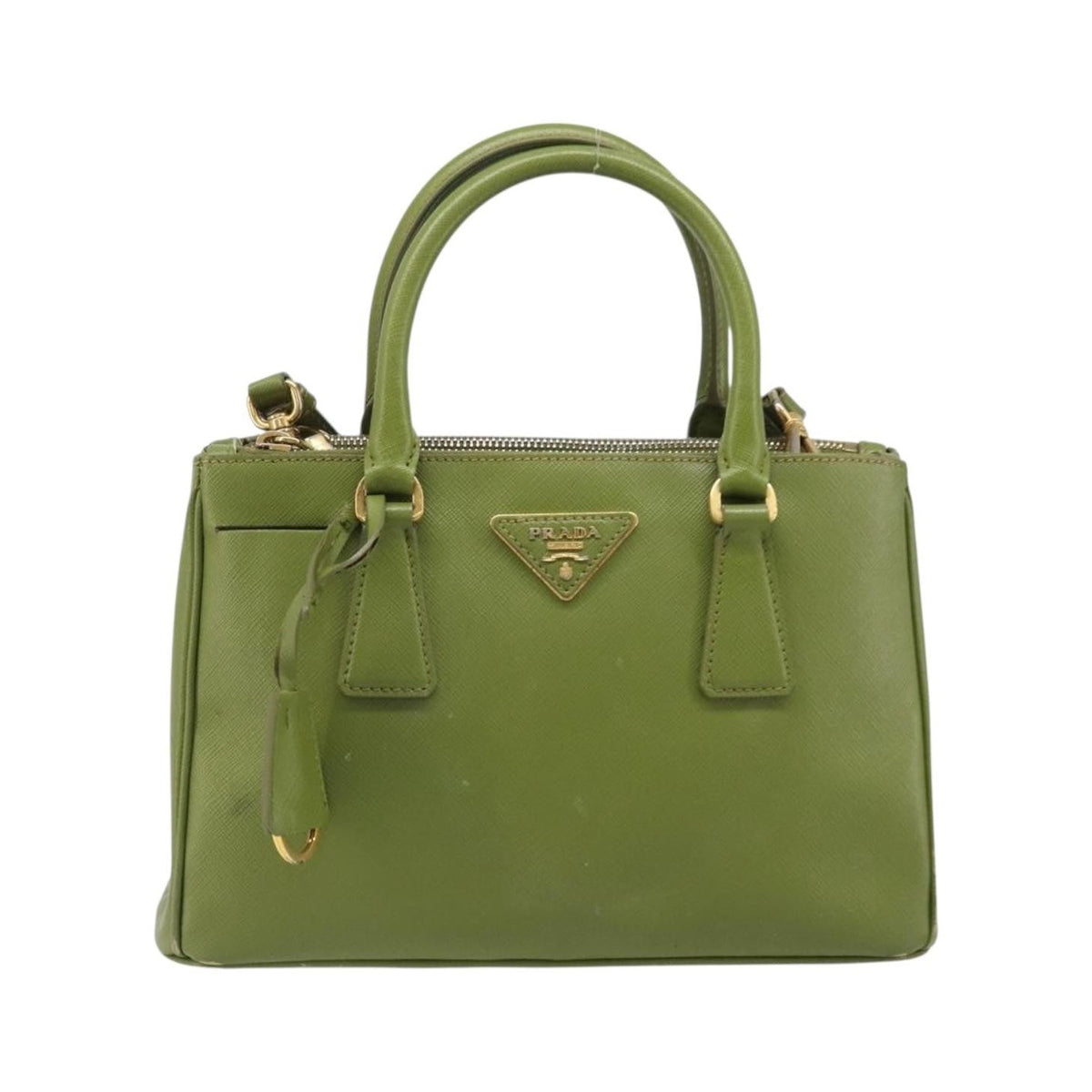 Prada Galleria  Strap Leather, Green, Leather, Handbag