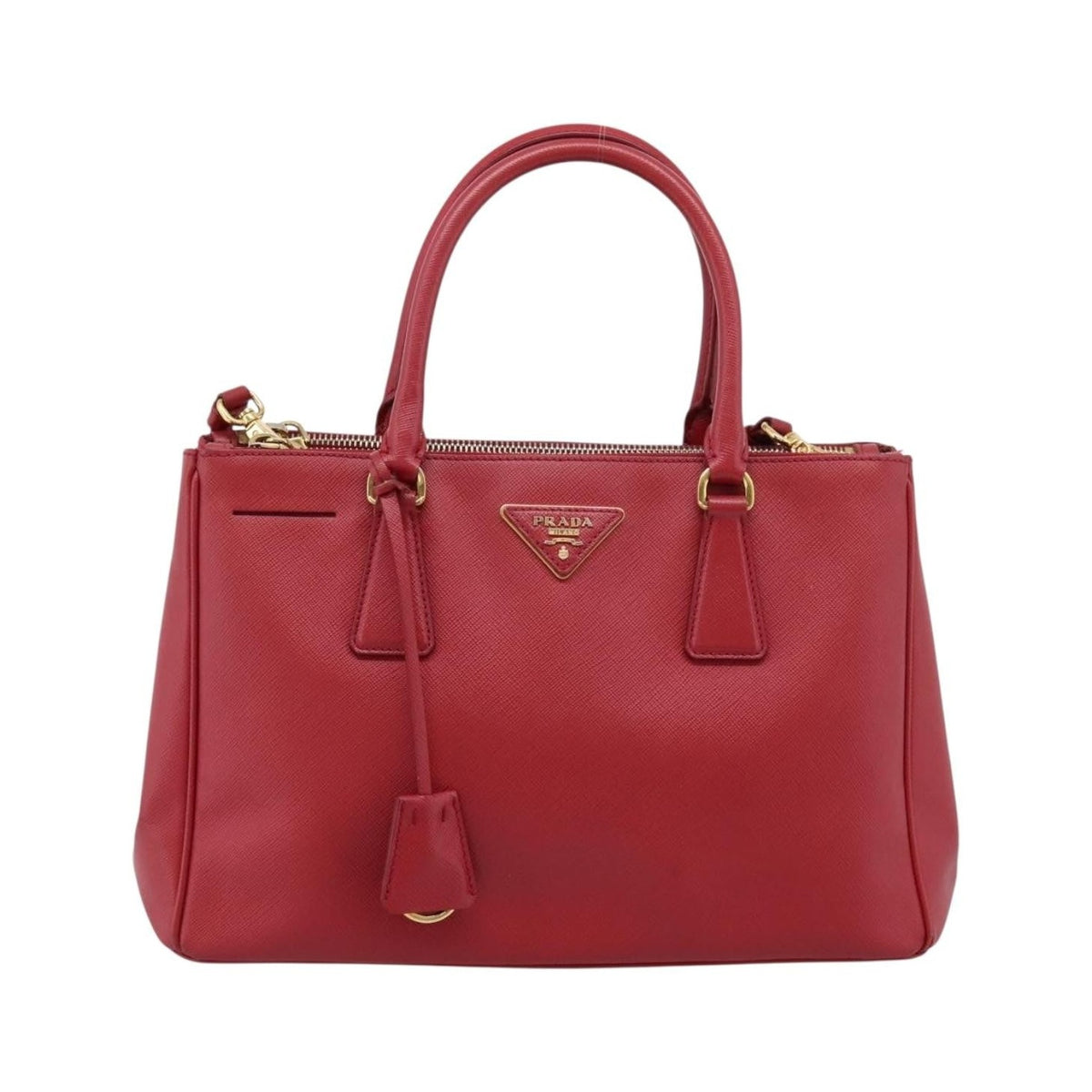 Prada Galleria  Strap Leather, Red, Leather, Handbag