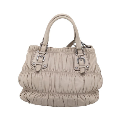Prada Gaufre Convertible Nappa Leather, Beige, Leather, Tote Bag