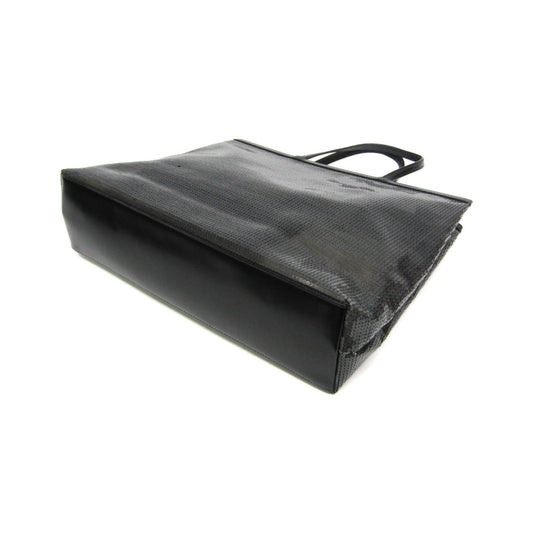 Prada Logo Open Sequined Mesh, Black, Mesh, Tote Bag