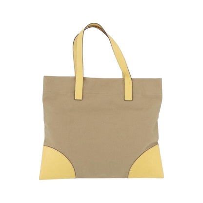 Prada Lux Convertible Open Tote Canvas and leather, Beige, Canvas, Tote Bag