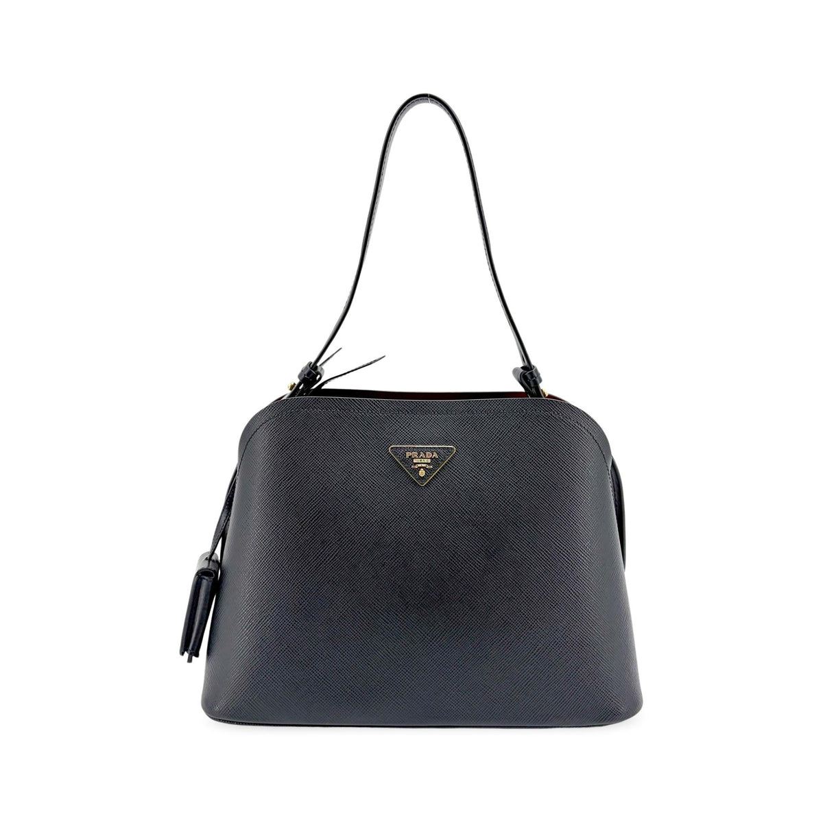 Prada Matinee Saffiano Leather, Black, Leather, Handbag