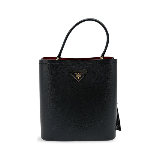 Prada Panier Bucket Saffiano Leather, Black, Leather, Handbag