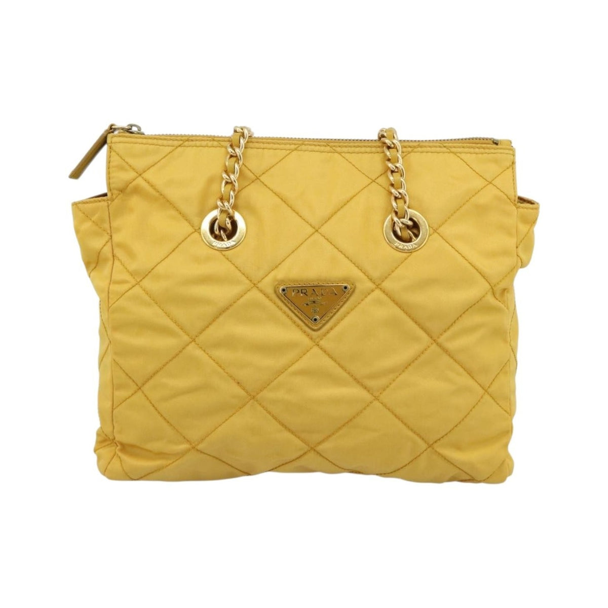 Prada Re-Edition 1995 Chain Quilted Re-Nylon, Yellow, Nylon, Tote Bag