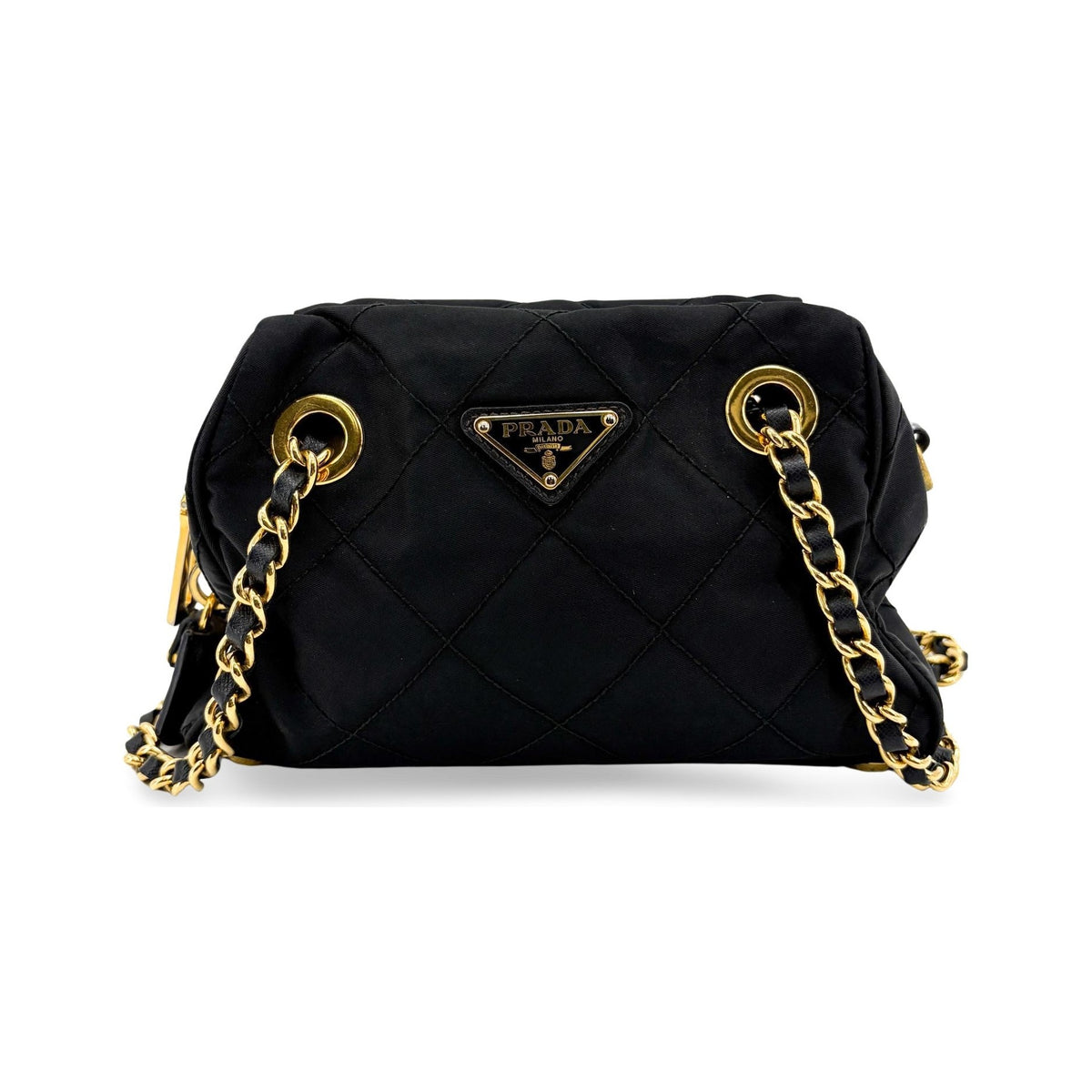 Prada Re-Edition 1995 Chain Quilted Re-Nylon, Black, Nylon, Tote Bag