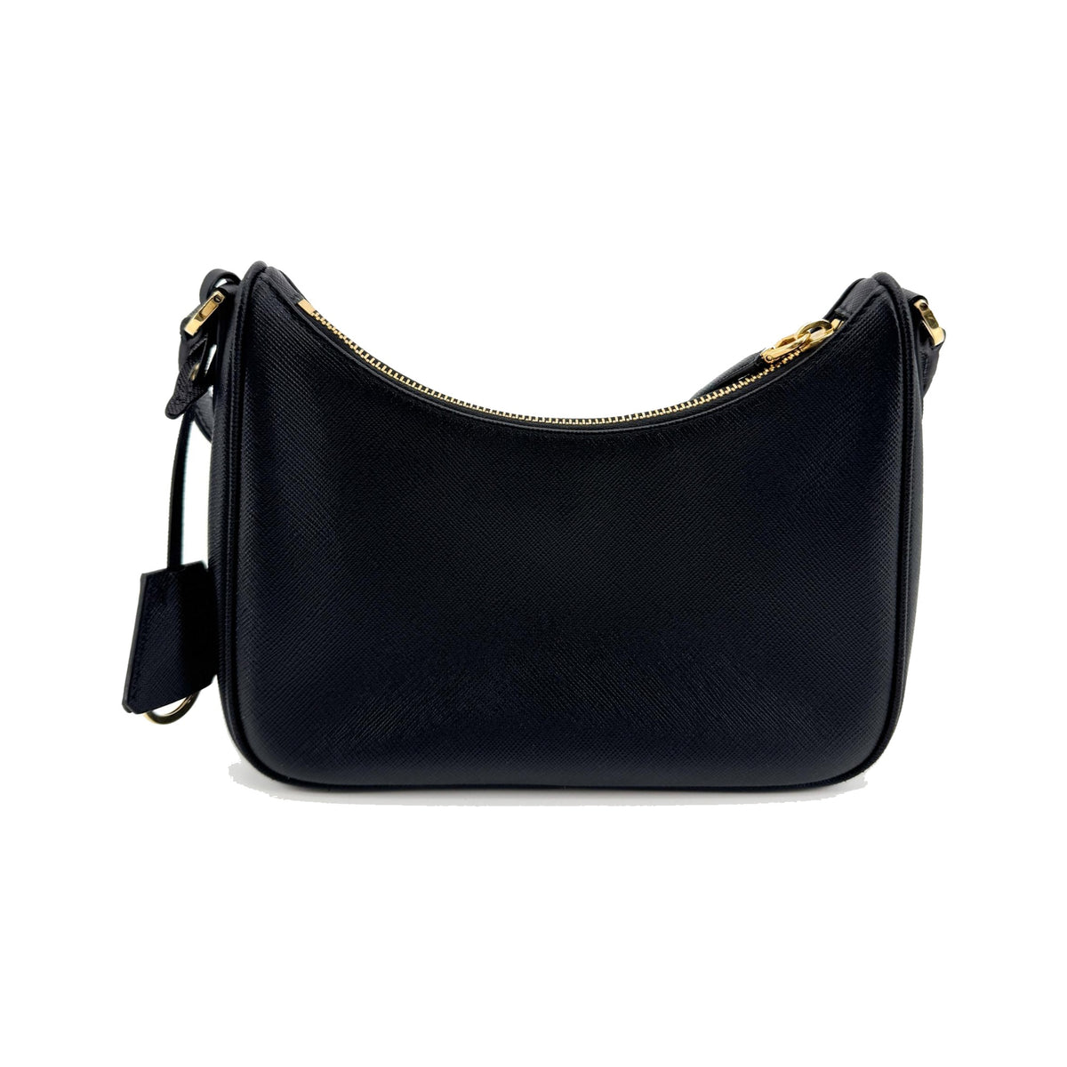 Prada Re-Edition 2005 Hobo Tessuto with Saffiano Leather, Black, Leather, Shoulder Bag
