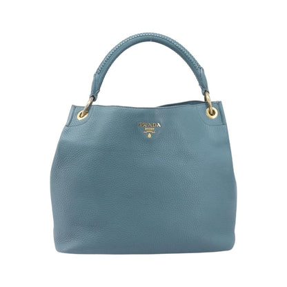 Prada Rolled Hobo Vitello Daino, Blue, Leather, Shoulder Bag