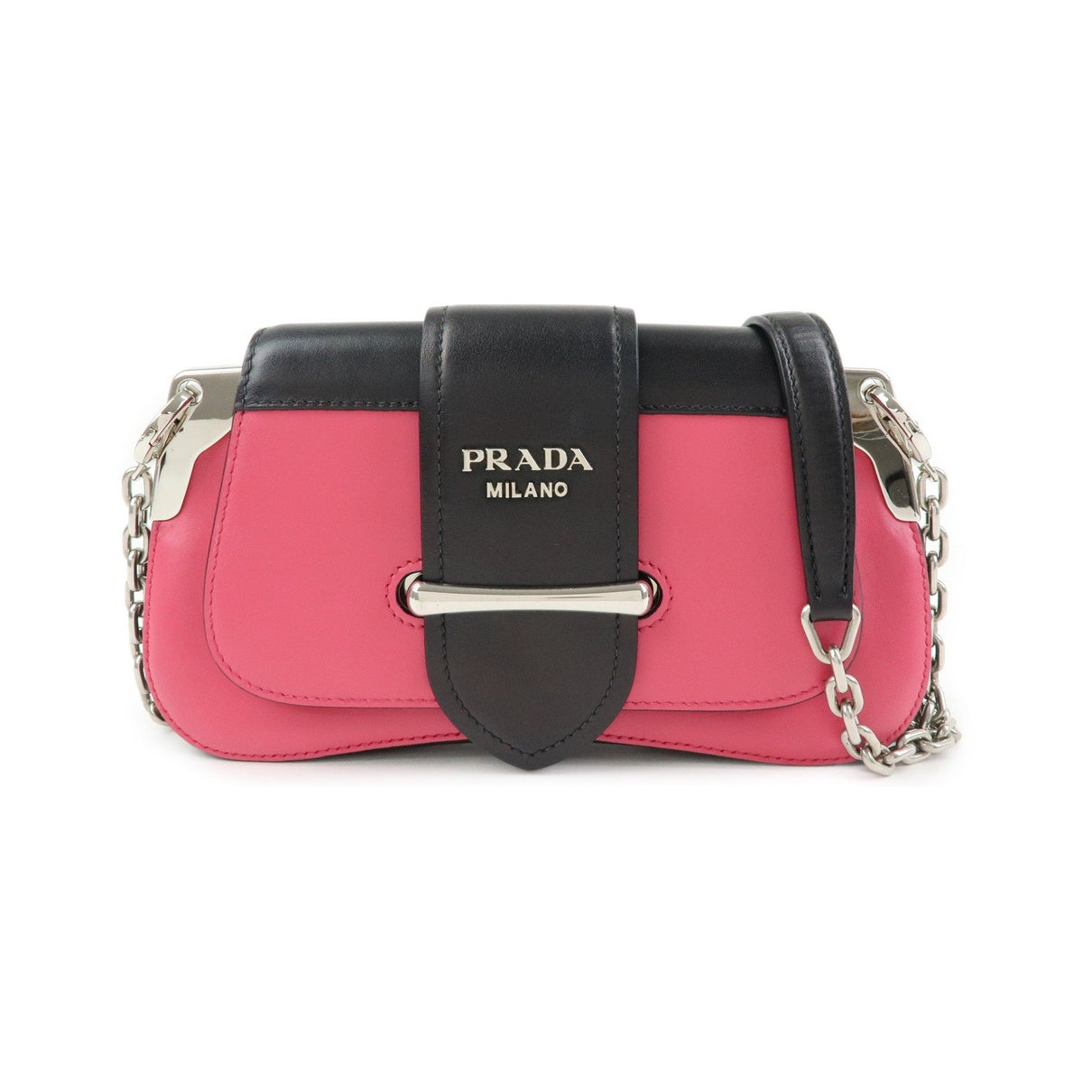 Prada Sidonie City Calf, Pink, Leather, Shoulder Bag