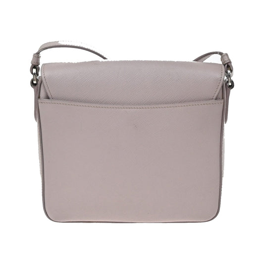 Prada Sound Flap Embroidered Saffiano, Pink, Leather, Shoulder Bag