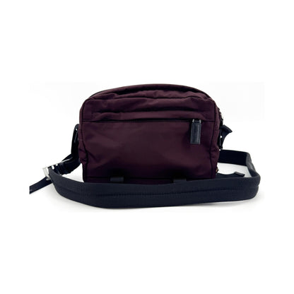 Prada Technical Zip Tessuto, Burgundy, Nylon, Crossbody Bag