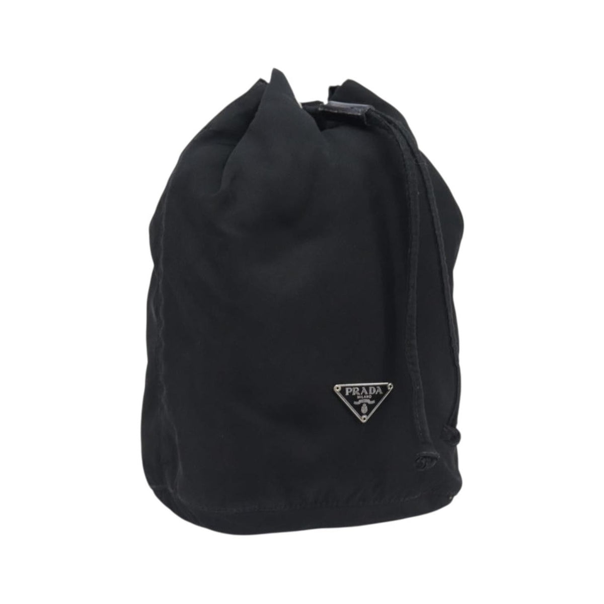 Prada Vela Drawstring Bucket Wristlet Tessuto, Black, Nylon, Clutch