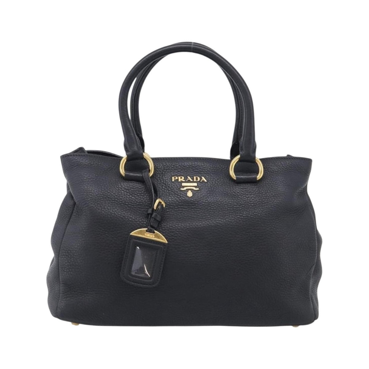 Prada Vintage Leather, Black, Leather, Handbag