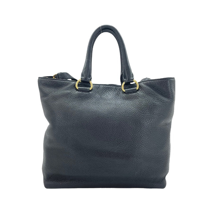 Prada Vitello Daino Convertible Tote Vitello Daino, Gray, Leather, Handbag