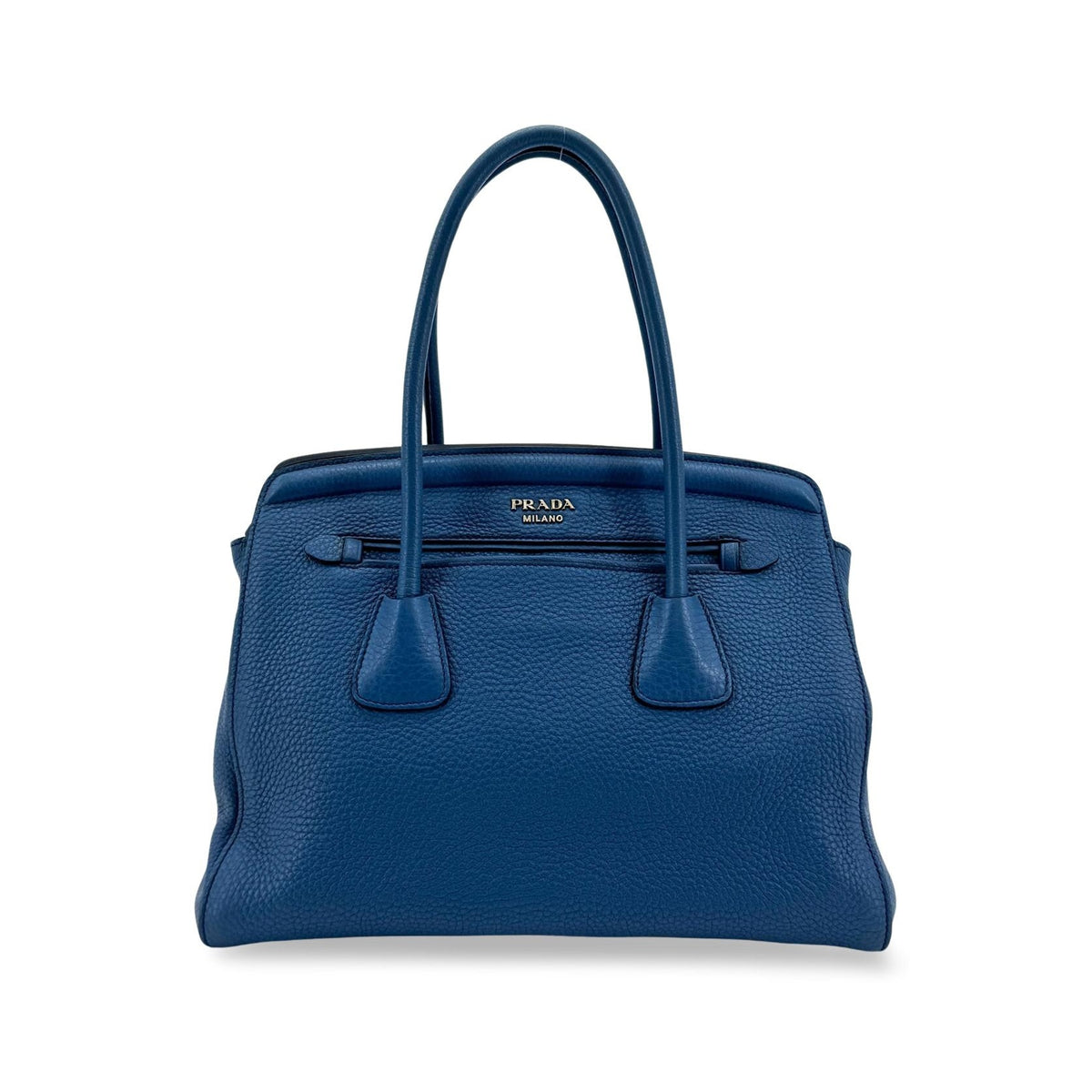 Prada Vitello Daino Leather, Blue, Leather, Shoulder Bag
