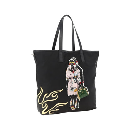 Prada Zip Tote Tessuto, Black, Nylon, Tote Bag
