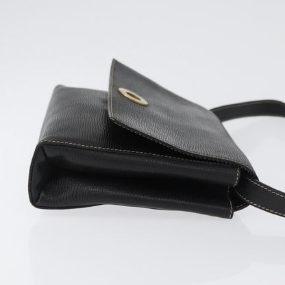 Celine Circle Logo Shoulder Bag Leather, BLACK, LEATHER, Shoulder bag