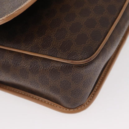 Celine Vintage Macadam Shoulder Bag Canvas and Leather, BROWN, CANVAS, Shoulder bag