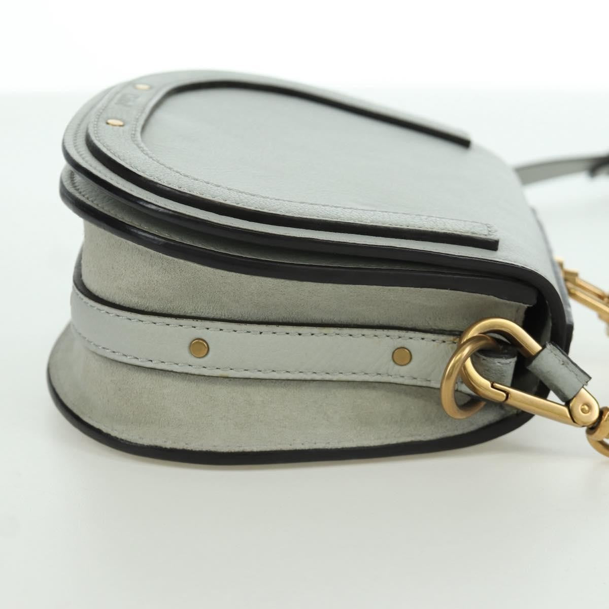 Chloe Nile Crossbody Bag Leather, GRAY, LEATHER, Shoulder bag