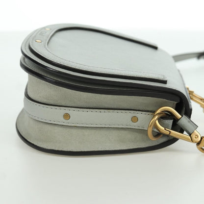 Chloe Nile Crossbody Bag Leather, GRAY, LEATHER, Shoulder bag