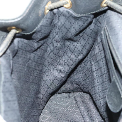 Gucci Vintage Bamboo Backpack Suede and Leather, Black, Suede, Backpack