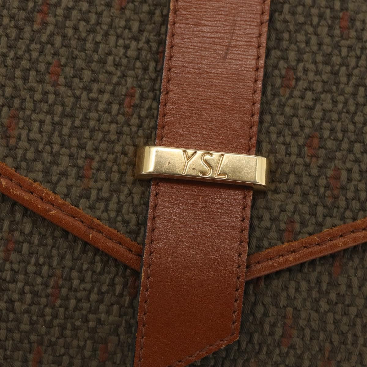 Saint Laurent Vintage Shoulder Bag Canvas, KHAKI, CANVAS, Shoulder bag
